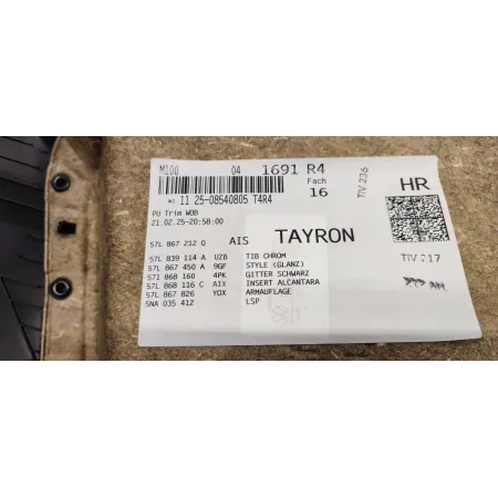VW TAYRON BOCZEK PRAWY TYŁ ROLETKA 57L867210Q 57L868116C 5NL861318B