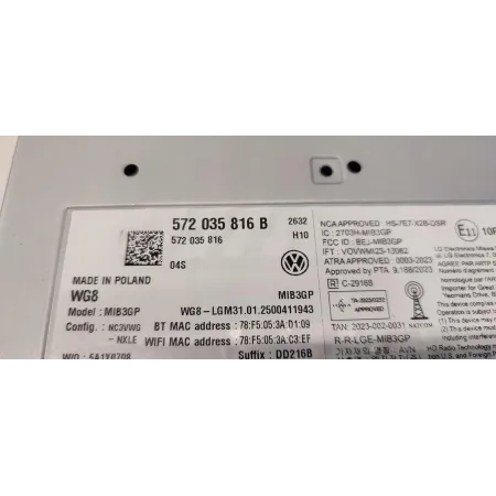 VW TAYRON RADIO NAWIGACJA 572035816B