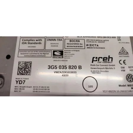 VW TIGUAN II CZYTNIK NAWIGACJI 3G5035820B