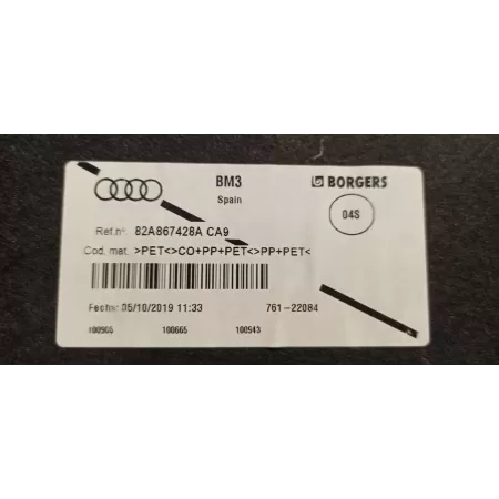 AUDI A1 82A BOCZEK BAGAŻNIKA PRAWY 82A867428A