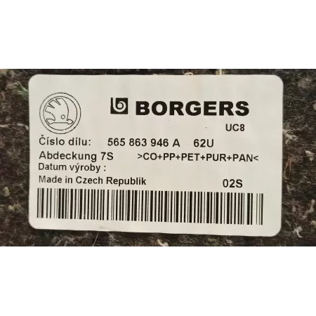 SKODA KODIAQ WYKŁADZINA BAGAŻNIKA 565863946A