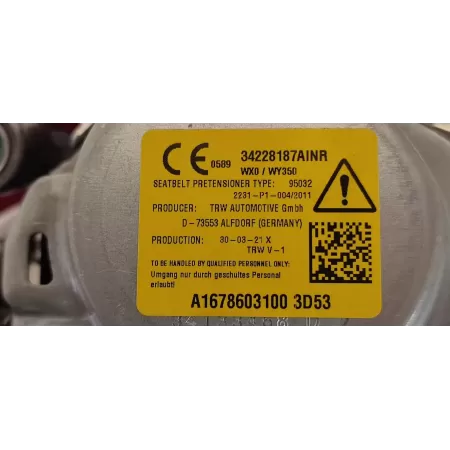 MERCEDES GLE53 W167 PAS BEZPIECZEŃSTAWA LEWY TYŁ A1678603100